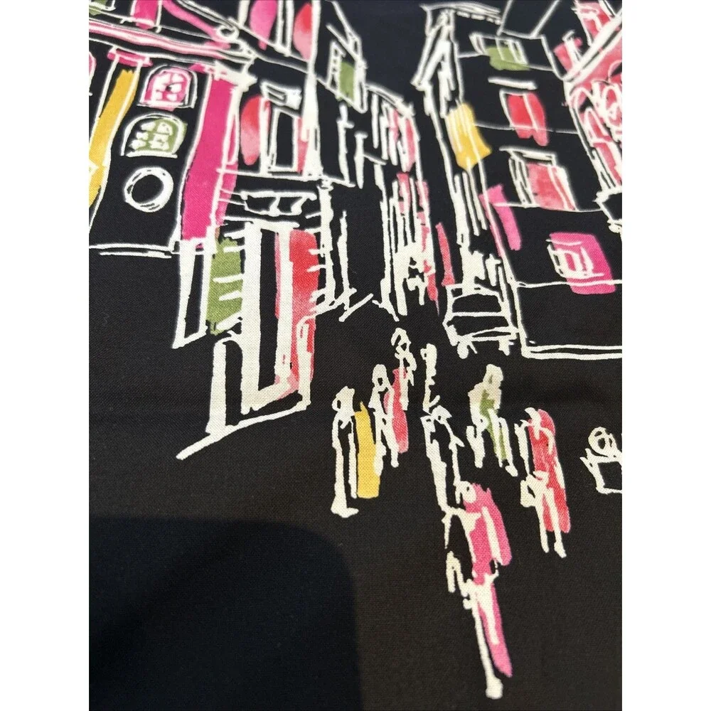 Michael Miller Cotton Quilting Fabric On The Town City Scape Colorful Sketch